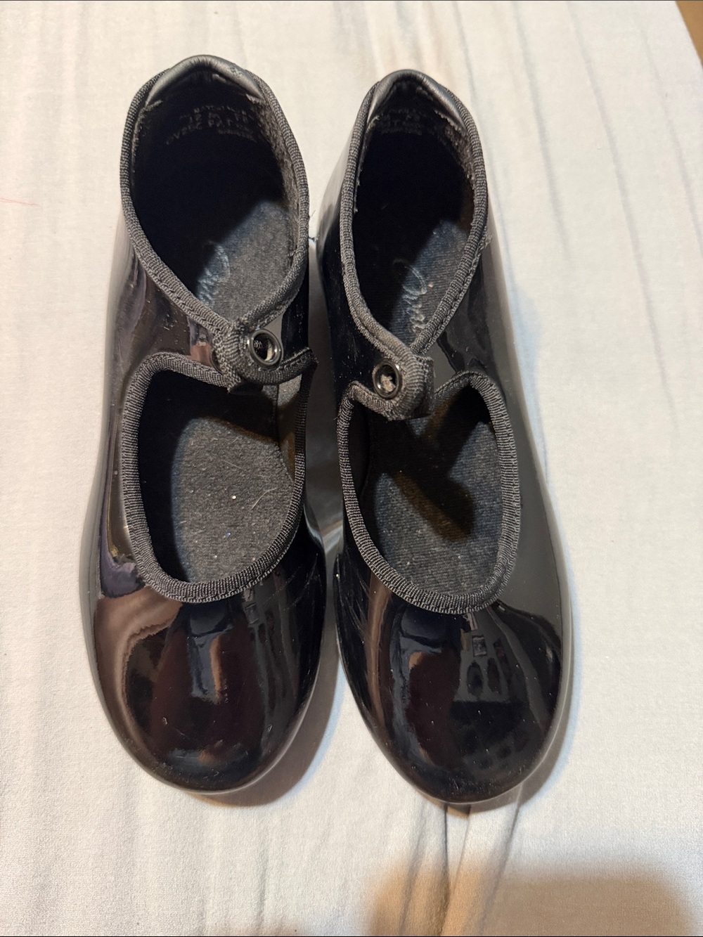 Girls Black Patent Mary Jane tap shore